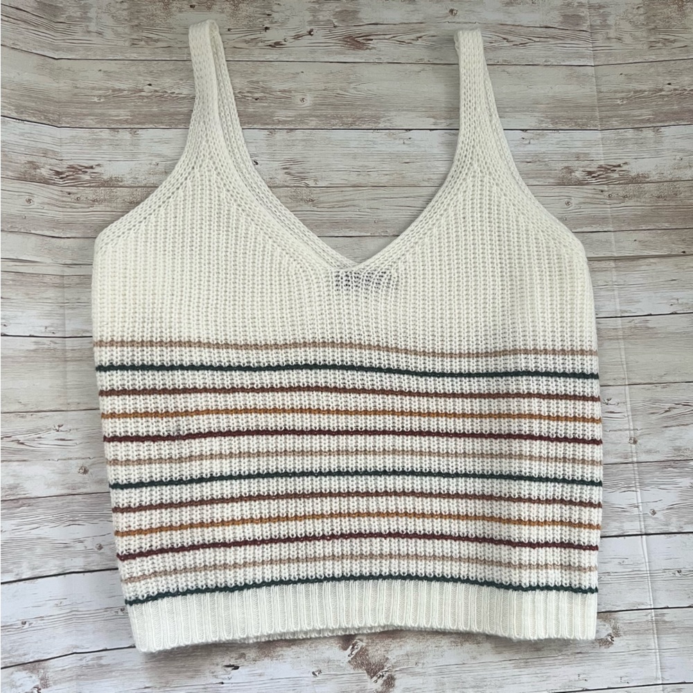 SHEIN Curve Lightweight Cream Knit Tank